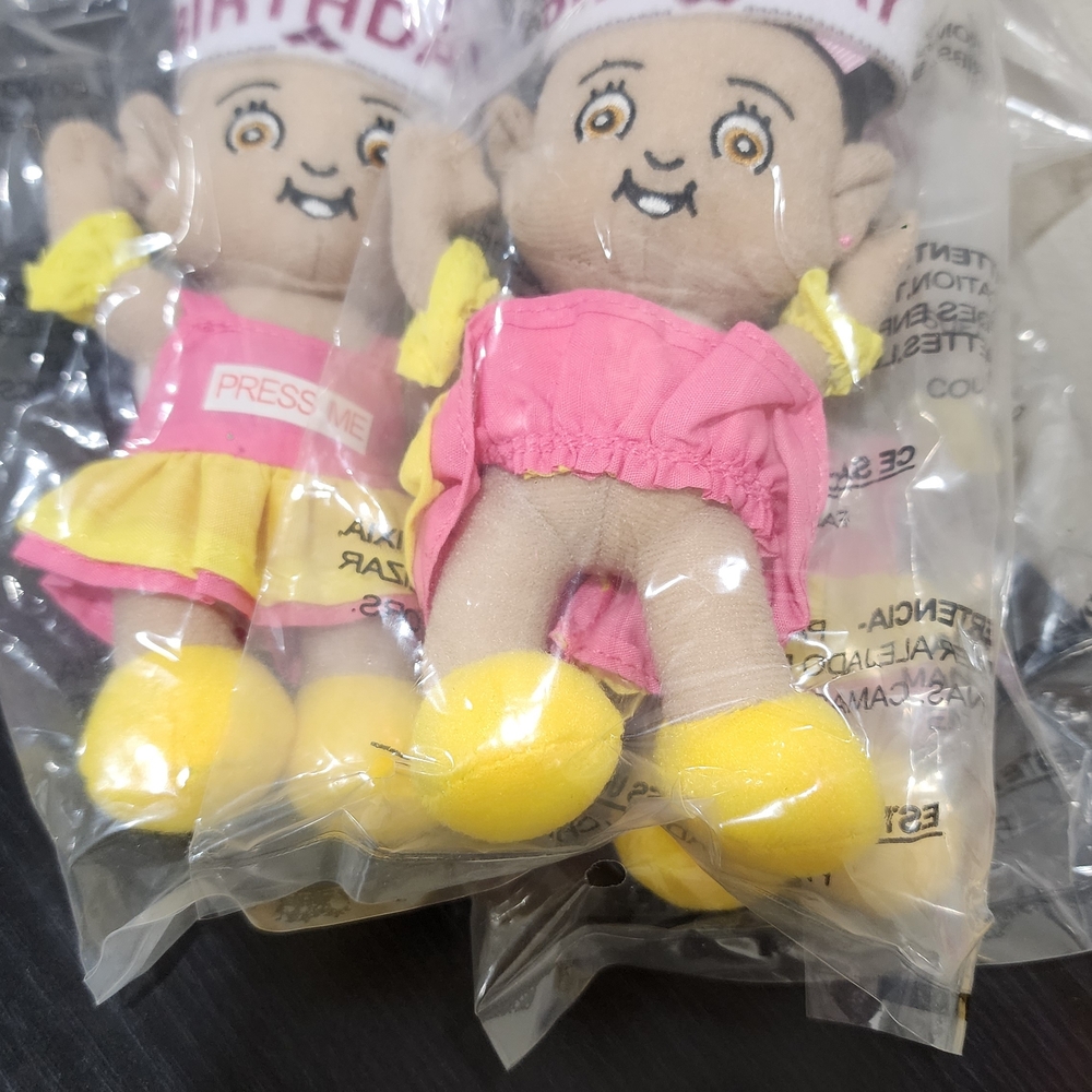 100 PACKS | 6 Inch Charming Pink and Yellow Stuffed Doll - Picture 10 of 13